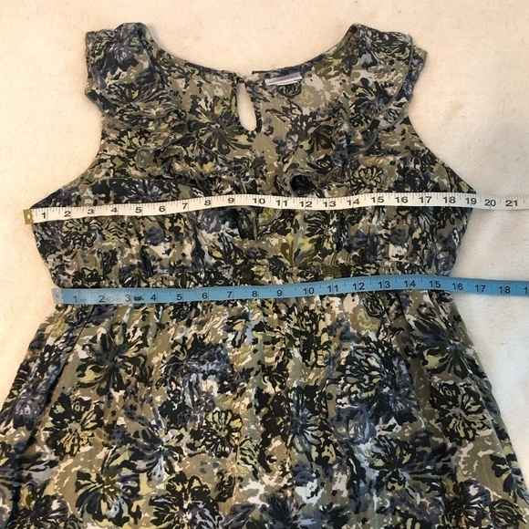 MOTHERHOOD Maternity Dress Women's Size Large Green Floral Print Ruffled V-Neck - Picture 4 of 12